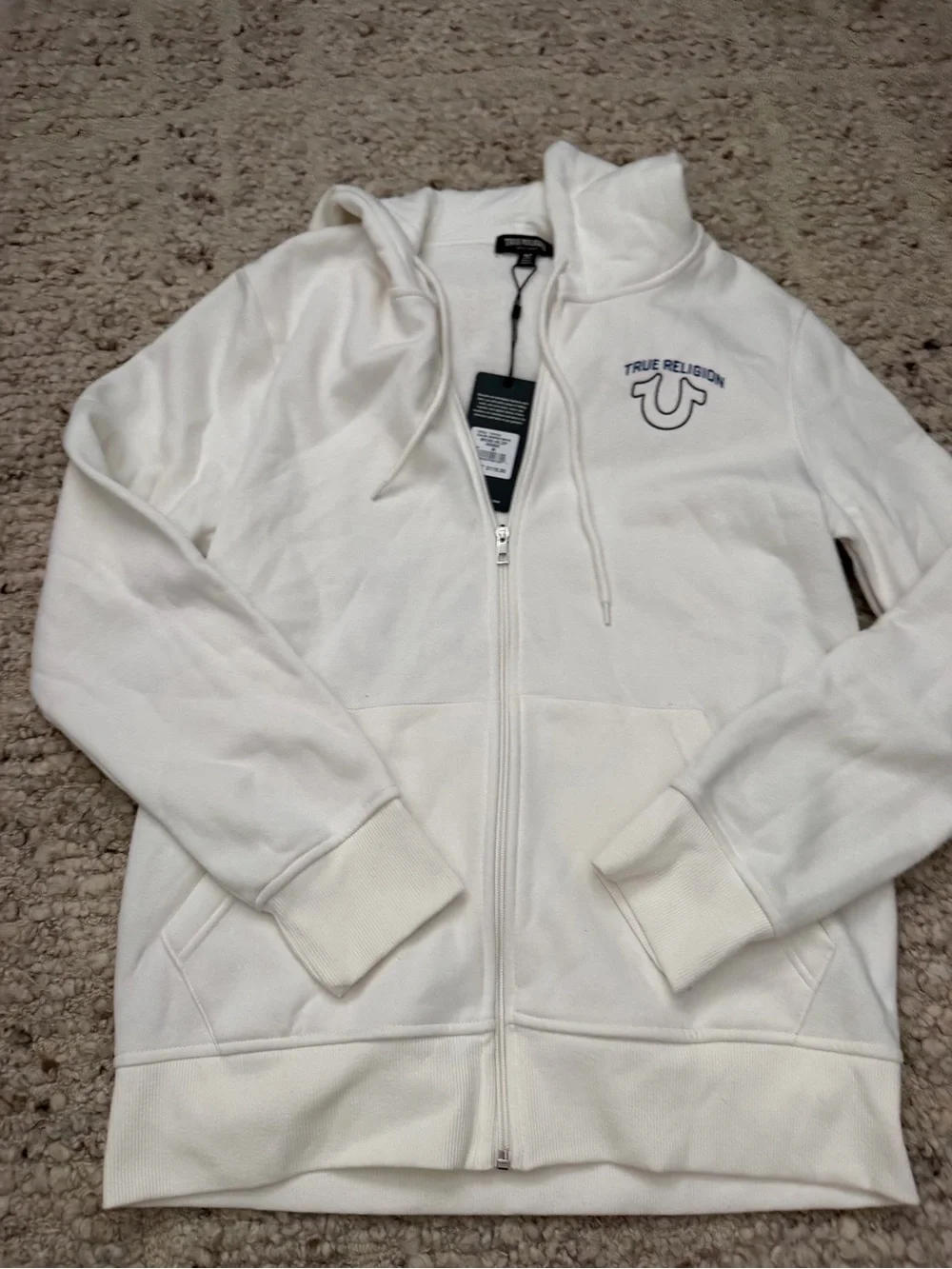 True Religion White Zip Hoodie